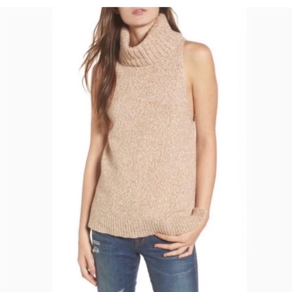 Madewell Sleeveless Turtleneck Sweater - Tan